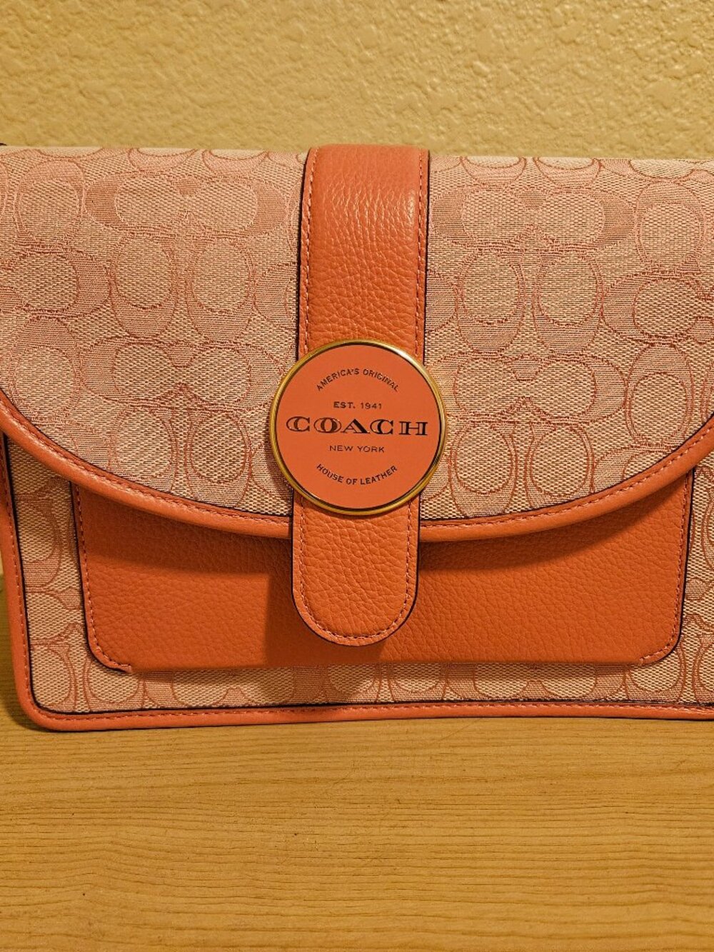 COACH PINK Lonnie Crossbody In Signature Jacquard